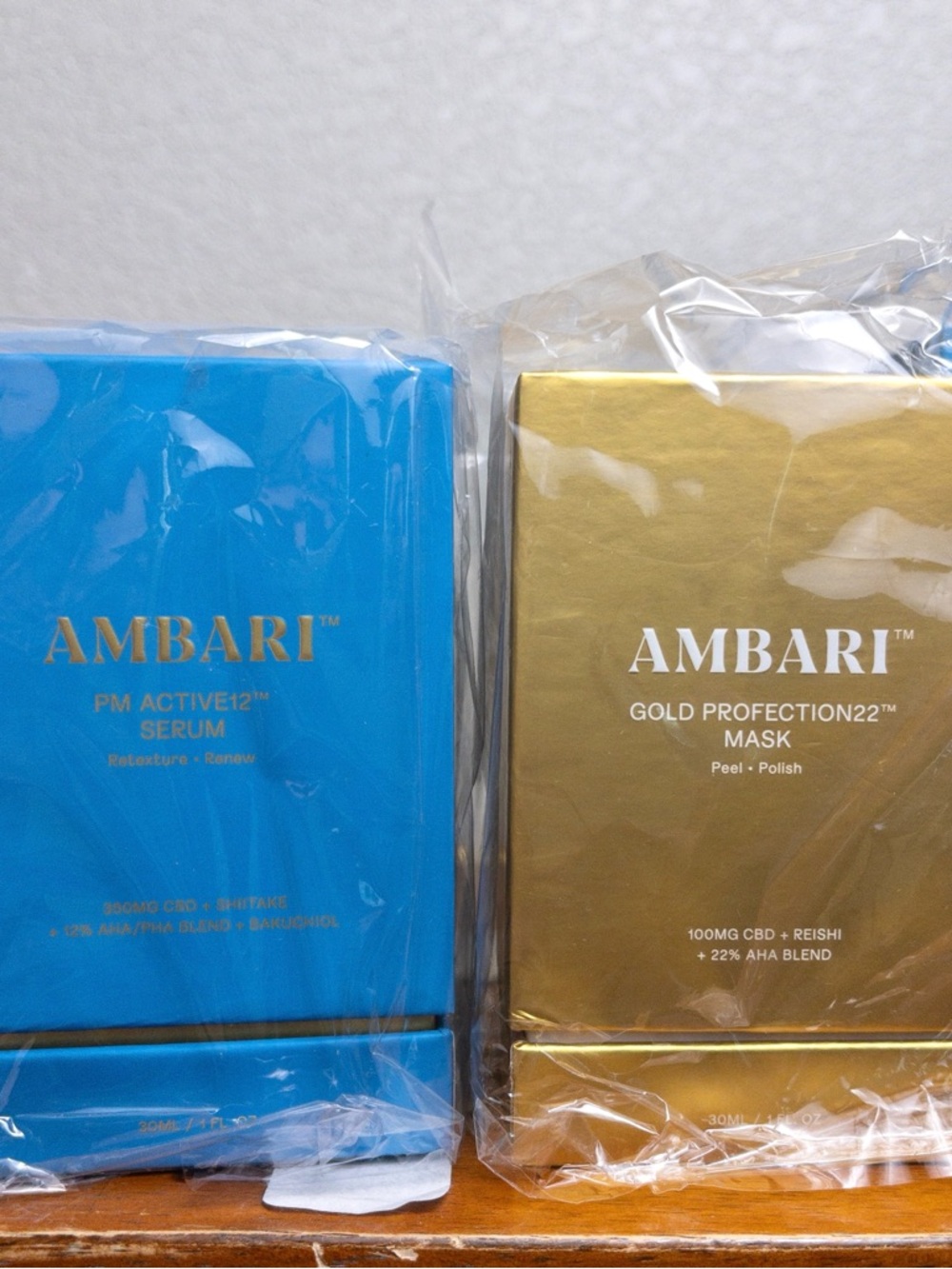 FULL SET Ambari Gold Profection22 Mask AM PM Active12 Serum Hydrating Cream NEW - Picture 9 of 11